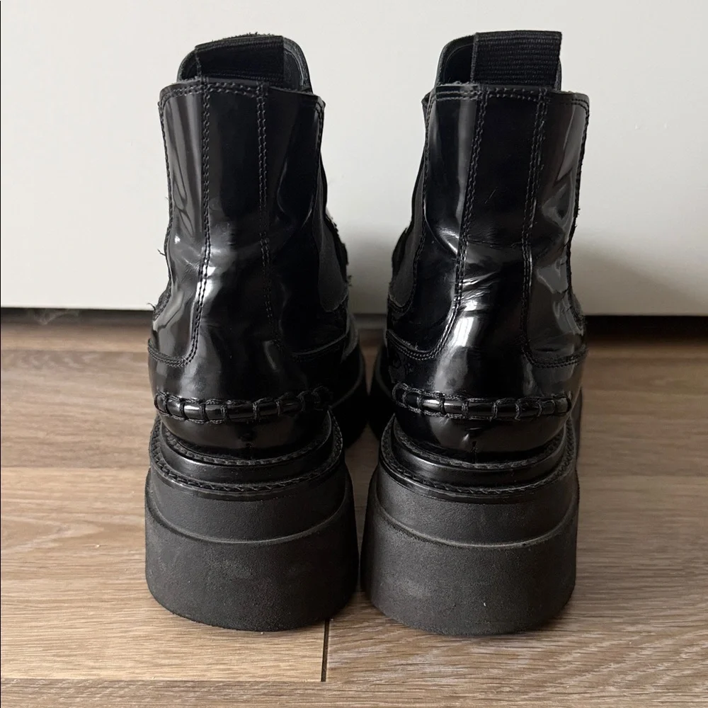 Alexander Wang carter platform loafer boot in leather - Picture 7 of 9